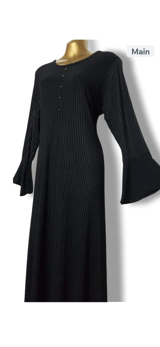 Ladies Black Pleat Design | Abaya